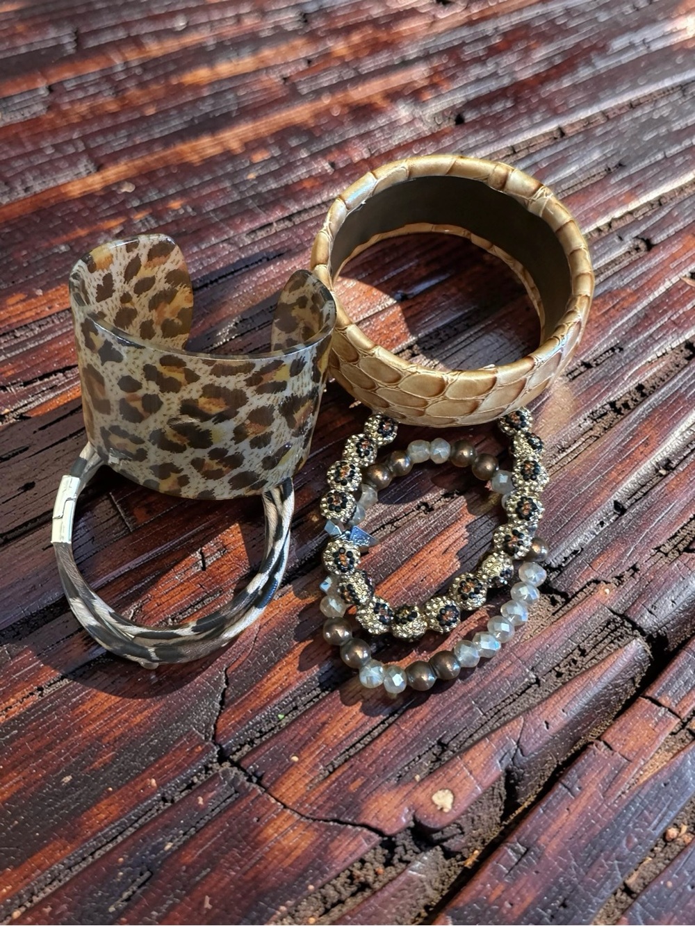 Assorted Women’s Bracelet Lot - Neutral Brown & Gold Tones